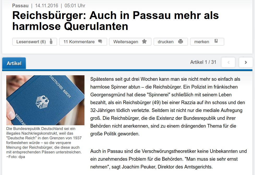 Reichsbürger*innen in/um Passau und im Umfeld der AfD